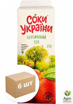 Персиковий сік ТМ "Соки України" 1.93л упаковка 6 шт1