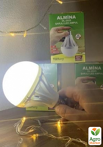 Аварійна акумуляторна LED лампа ALMINA DL-2025 цоколь E27 з акумулятором - фото 2