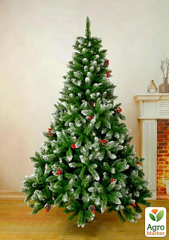 Новогодняя елка искусственная "Элит Калина с шишками" высота 200см (пышная, зеленая) Праздничная красавица!1