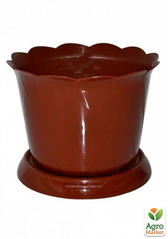 Вазон "Тюльпан коричневий" висота 11см, діаметр 14см