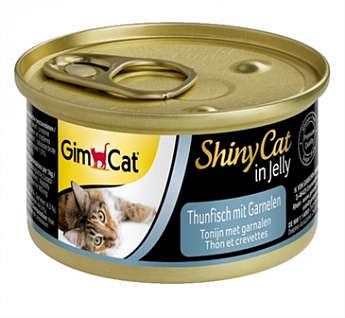 GimCat Shiny Cat Вологий корм для кішок c тунцем і креветками в желе 70 г (4130990)
