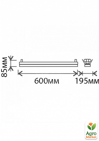 Металевий світильник для LED 2 x 9W 600mm  Lemanso / LM940 (33444) - фото 3
