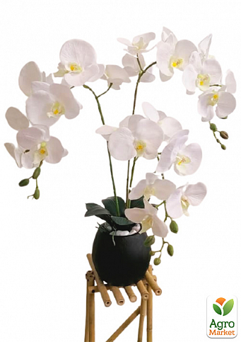 Орхідея штучна на 3 гілочки біла (ОБ1843)