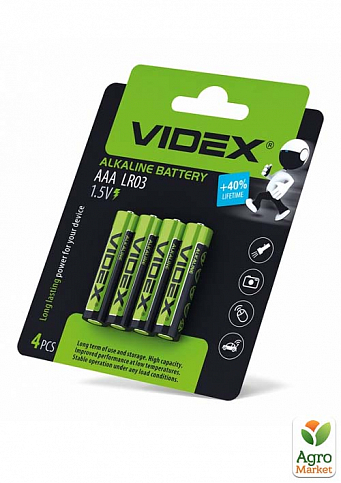 Батарейка VIDEX Alkaline LR03 AAA упаковка 4 шт.