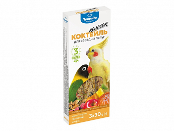 Лакомства Природа Колосок Коктейль 3в1 для средних попугаев мультивитамин, орех, цитрус  90 г (4009800)