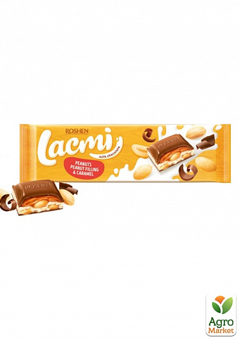 Шоколад (карамель-арахіс) ВКФ ТМ "Lacmi" 295г упаковка 12шт - фото 2