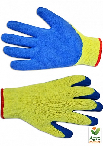 Рукавички трикотажні з латексним покриттям, сині TM «Technics» 16-230