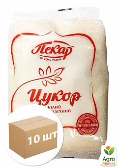 Сахар ТМ" Пекар" 1кг упаковка 10 шт1