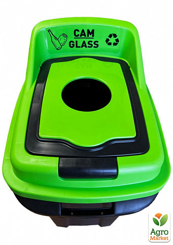 Бак для сортировки мусора Planet Re-Cycler 50 л черный - зеленый (стекло) (12188) - фото 3