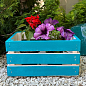 Ящик декоративный деревянный для хранения и цветов "Бланш" д. 25см, ш. 17см, в. 13см. (синий)