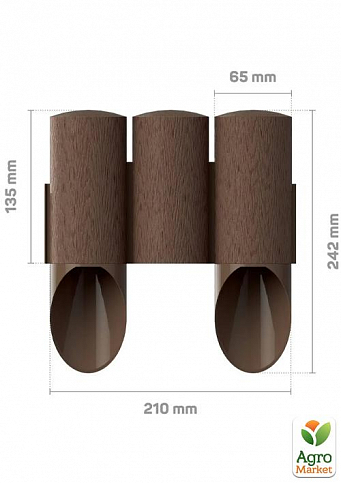 Газонна огорожа 3 елементи MAXI коричнева 2,1м Cellfast (34-011) - фото 2