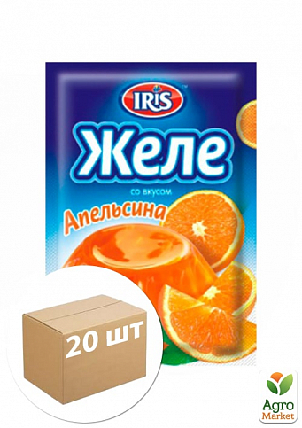 Желе зі смаком апельсина ТМ "IRIS" 90г упаковка 20шт