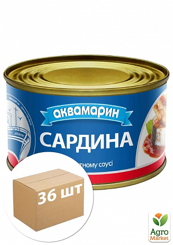 Сардіна (в томатному соусі) ТМ "Аквамарин" 230г упаковка 36шт