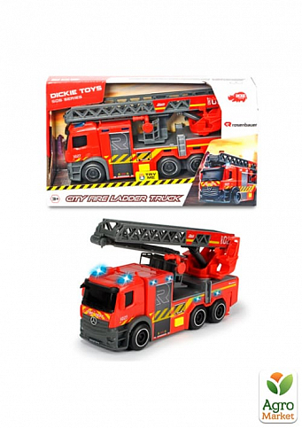 Пожежна машина "Мерседес" з телескопічною драбиною, зі звуковим та світловим ефектами, 3+ Dickie Toys