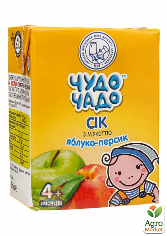 Яблочно-персиковый сок с мякотью ТМ "Чудо-Чадо" slim 0.2 л упаковка 18 шт - фото 2