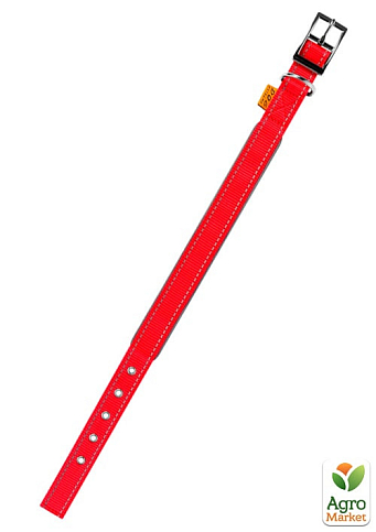 Ошейник "Dog Extremе"с нейлона, двойной со светоотражающей вставкой (ширина 40мм, длина 60-72см) красный - фото 3