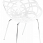 Кресло Papatya Flora-ML белое сиденье, ножки хром (2304)
