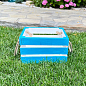Ящик декоративный деревянный для хранения и цветов "Джусино"д. 22см, ш. 20см, в. 13см. (синий с ручками)