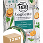 Сухарики пшеничні зі смаком "Вершковий соус із зеленню" 100 г ТМ "Flint Baguette" упаковка 12 шт