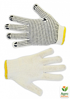 Перчатки плетеные белые с вкраплением, L №16-0022