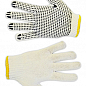 Перчатки плетеные белые с вкраплением, L №16-002