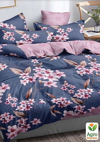 Комплект постельного белья евро TM IDEIA цветы розово-коричневые 8-34154*006