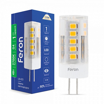 Светодиодная лампа Feron LB-423 4W 12V G4 2700K (25772)