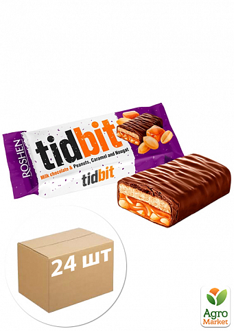 Шоколад Карамель-арахіс TIDBIT ТМ "Roshen" 50г упаковка 24 шт