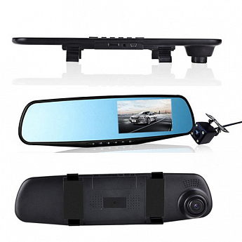 Автомобільний відеореєстратор-дзеркало L-9002, LCD 4.3'', 2 камери, 1080P Full HD - фото 4