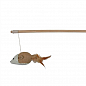 Trixie Игрушка для кошки палочка с мышью из ткани и перьями 50 см (4580450)