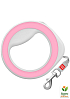 Повідець-рулетка для собак WAUDOG R-leash, кругла, XS-M, до 40 кг, 2,9 м, світловідбиваюча стрічка рожевий