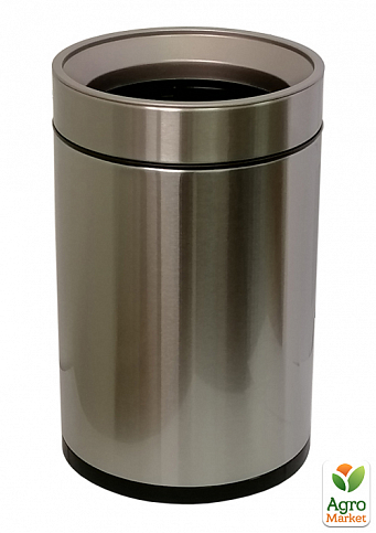Ведро для мусора JAH 12 л круглое серебряный металлик без крышки и внутреннего ведра (6338)