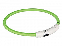 Нашийники 12701 Тріксі Нашийник світиться з USB M-L 45см / 7мм зелений (1270120)2