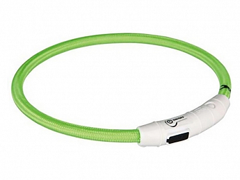 Нашийники 12701 Тріксі Нашийник світиться з USB M-L 45см / 7мм зелений (1270120)