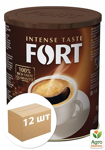 Кава розчинна (залізна банка) ТМ "Форт" 200г упаковка 12шт