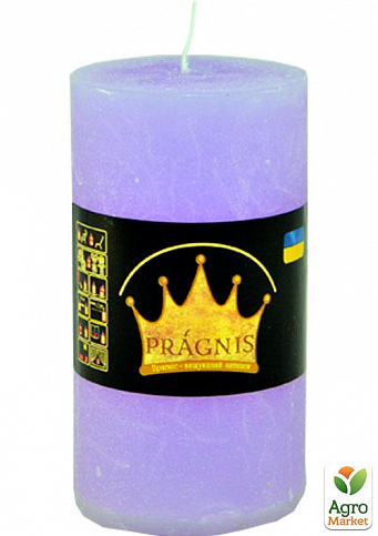 Свеча "Рустик" цилиндр (диаметр 5,5 см*10,20 часов) фиолетовая
