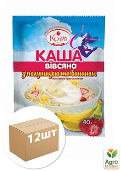 Каша вівсяна полуниця-банан ТМ "Козуб Продукт" 40г упаковка 12шт1