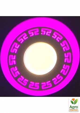 LED панель Lemanso LM533 "Грек" коло 3+3W рожева підсв. 350Lm 4500K 85-265V (331607)