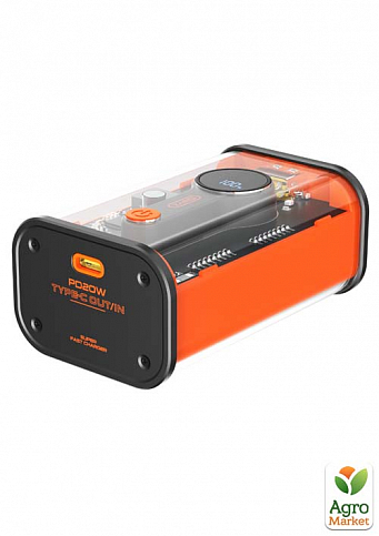 Дополнительный внешний аккумулятор повербанк BYZ W89 10000 mAh 22.5W Type-C PD PowerBank оранжевый - фото 2