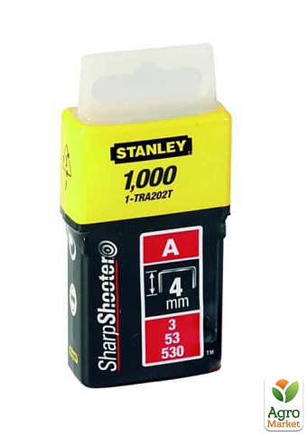 Скоби тип А висотою 4 мм, для ручного степлера Light Duty, в упаковці 1000 шт STANLEY 1-TRA202T (1-TRA202T)