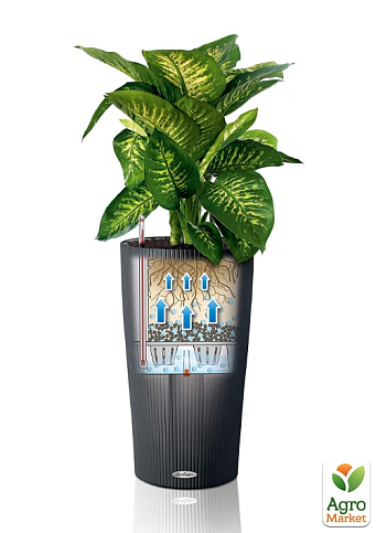 Розумний вазон з автополивом Lechuzа Cilindro color 32, пісочно-коричневий (13956) - фото 4