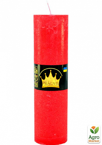 Свічка "Рустик" циліндр (діаметр 5,5 см х 40 годин) червона