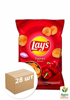Картофельные чипсы (Паприка) ТМ "Lay`s" 60г упаковка 28шт2