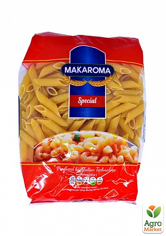 Макарони Penne Rigate (Пір'я) ТМ "MAKAROMA" 500г упаковка 20шт - фото 2