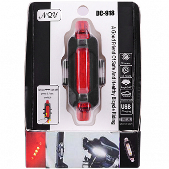 Велофонарь STOP DC-918, red, Waterproof, аккум., ЗУ micro USB - фото 3