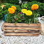 Ящик декоративний дерев'яний для зберігання та квітів "Жиральдо" д. 44см, ш. 17см, ст. 17см. (обпалений з ручками)