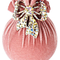 Ялинкова Куля З Срібним Бантом "Рожева Перлина" 8 см (085-004)