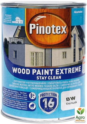 Фарба для дерев'яних фасадів Pinotex Wood Paint Extreme Білий 1 л