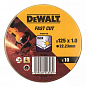 Набор кругов отрезных DeWALT INOX, нержавеющая сталь/листовой металл, 125x22.23x1.0 мм, 10 шт DT3507 ТМ DeWALT