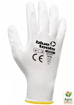 Стрейчевые перчатки с полиуретановым покрытием BLUETOOLS Sensitive (XL) (220-2217-10)2